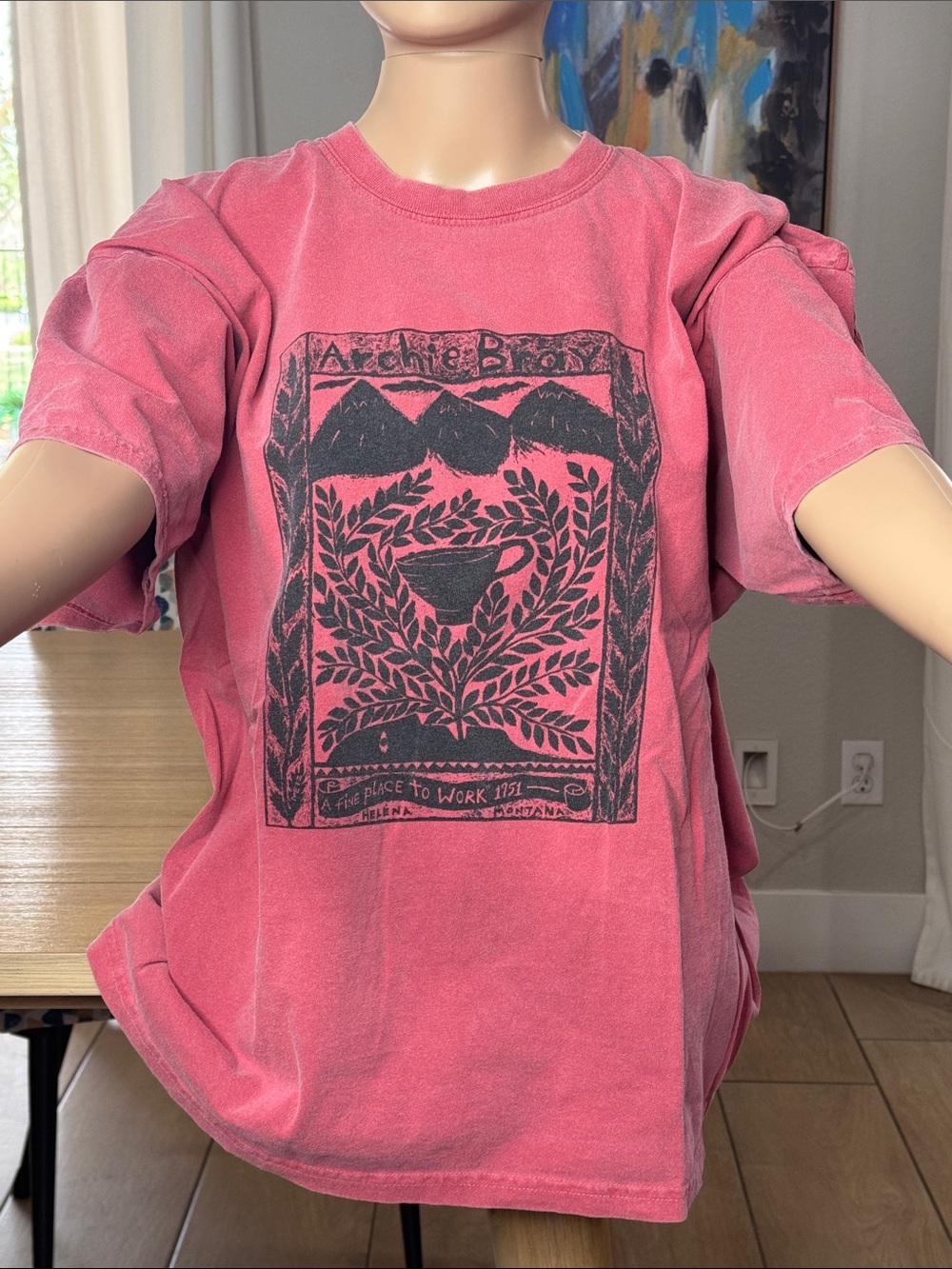 Archie Bray Foundation Pottery Graphic Tee XL Pink Ceramic Arts Montana